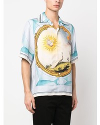 Amiri Graphic Print Silk Bowling Shirt