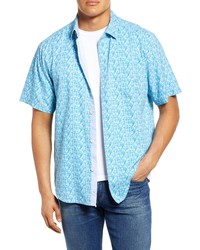 Tommy Bahama Madeira Mosaic Button Up Shirt In Techno At Nordstrom