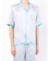 Casablanca Monogram Pattern Print Silk Shirt