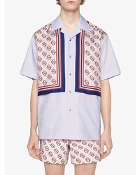 Gucci Oxford Cotton And Silk Bowling Shirt