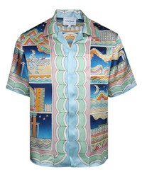 Casablanca Short Sleeve Printed Silk Shirt
