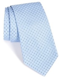 Light Blue Print Silk Tie