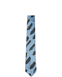 Dries Van Noten Blue Len Lye Edition Silk Graphic Tie