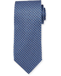 Neiman Marcus Italian Made Micro Silk Printed Tie Blue
