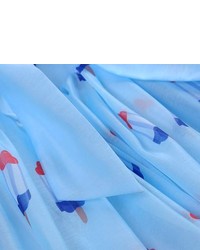 Choies Blue Popsicle Print Skate Sleeveless Dress