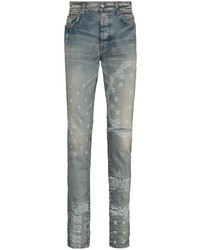 Amiri Bandana Print Distressed Effect Jeans
