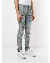 Ev Brovado Distressed Slogan Skinny Jeans