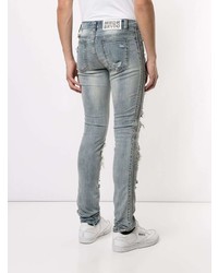 Ev Brovado Distressed Slogan Skinny Jeans