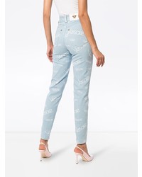 Versace Light Blue All Over Print Jeans