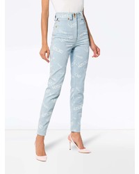 Versace Light Blue All Over Print Jeans