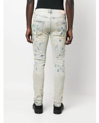 purple brand Paint Splatter Print Skinny Cut Jeans