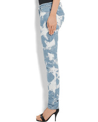 Givenchy Printed Low Rise Skinny Jeans Light Denim