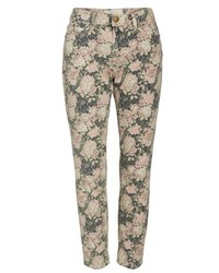 Current/Elliott Stiletto Floral Print Skinny Jeans