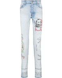 Amiri X Zig Zag Motif Print Skinny Jeans