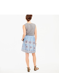 J.Crew Linen Skirt In Palm Tree Print