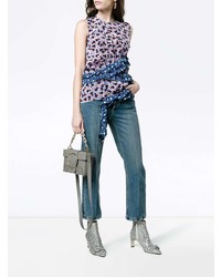 Marni Floral Top With Asymmetric Ruffle