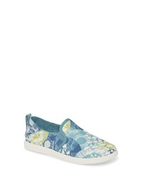 Light Blue Print Slip-on Sneakers