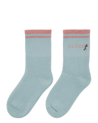 Gucci Blue And Pink Pong Socks