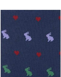 Paul Smith Light Blue Bunny Valentine Patterned Socks