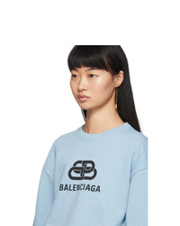 Balenciaga Blue Bb Logo Sweatshirt