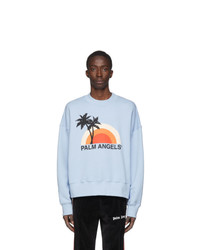 Palm Angels Blue Sunset Crewneck Sweater