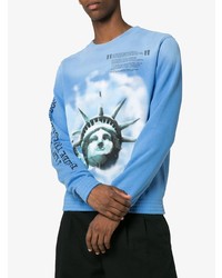 Off-White Liberty Print Crew Neck Cotton Sweatshirt