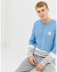 Burton Menswear Sweatshirt With Chest Print In Blue