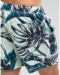Asos Swim Shorts With Floral Print In Mid Length