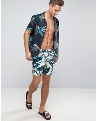 Asos Swim Shorts With Floral Print In Mid Length