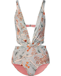 Johanna Ortiz Cleating Hitch Twist Front Cutout Printed Swimsuit