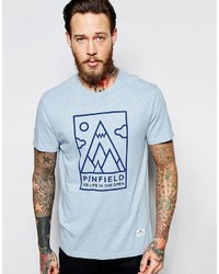 Penfield T Shirt With Peaks Print In Blue