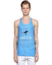 DSQUARED2 Surf Printed Cotton Jersey Tank Top