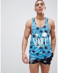 ASOS DESIGN Space Ibiza Extreme Racer Back Vest With All Over Palm Print Co Ord