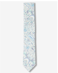 Express Large Floral Print Slim Liberty Fabric Cotton Tie