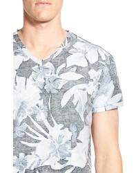 Sol Angeles Indigo Palm Print V Neck T Shirt