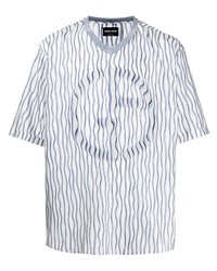Giorgio Armani Logo Wave Print Silk T Shirt