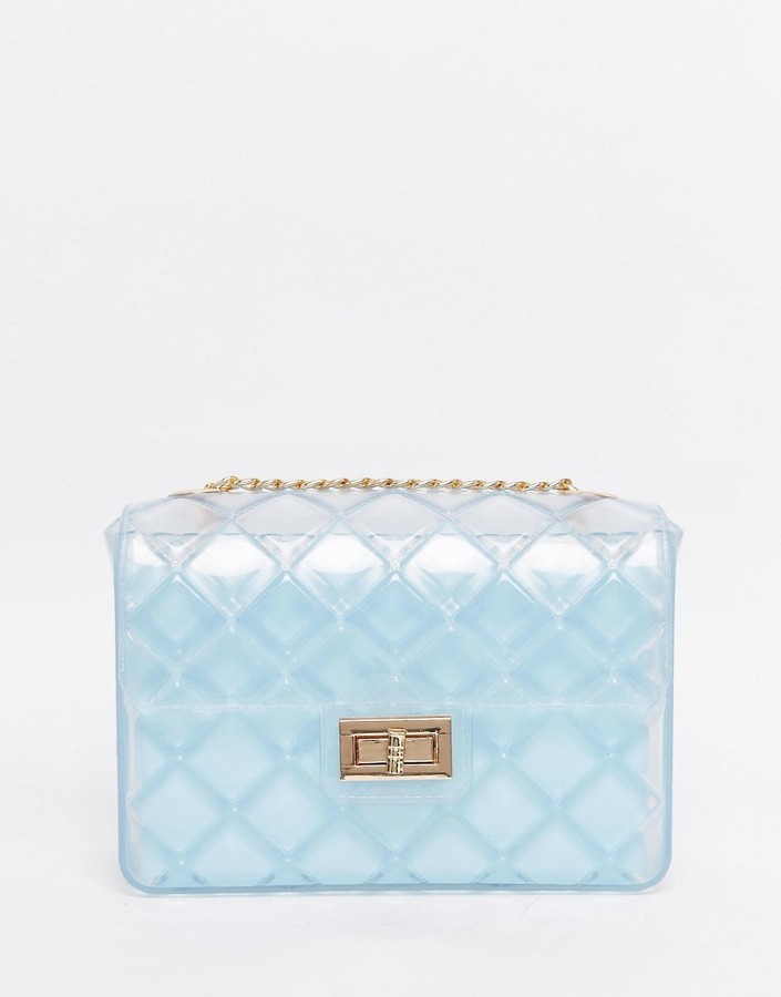 Clear quilted store crossbody bag