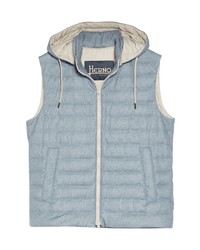 Herno Hooded Down Vest In 9008 Azzurro At Nordstrom