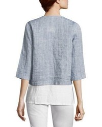 Eileen Fisher Quilted Organic Cotton Organic Linen Jacket