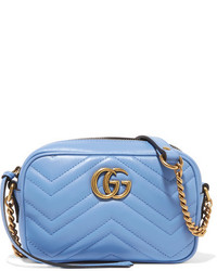 Gucci Gg Marmont Camera Mini Quilted Leather Shoulder Bag Sky Blue