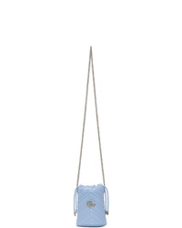 Light Blue Quilted Leather Bucket Bag