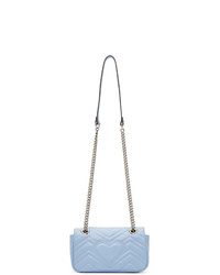 Gucci Blue Mini Gg Marmont 20 Shoulder Bag