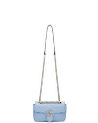 Gucci Blue Mini Gg Marmont 20 Shoulder Bag