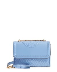 Light Blue Quilted Leather Handbag