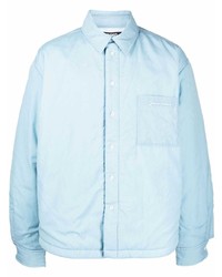 Light Blue Quilted Shirt Jacket