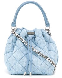 Light Blue Quilted Tote Bag