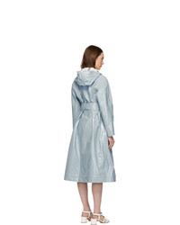ALEXACHUNG Blue Hooded Rain Coat