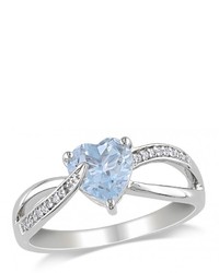 Ice 1 13 Ct Blue Topaz And Diamond Sterling Silver Ring
