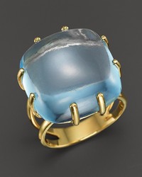 Roberto Coin 18k Yellow Gold Ipanema Oval Blue Topaz Ring