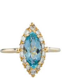 194ctw Aquamarine Diamond Navette Ring